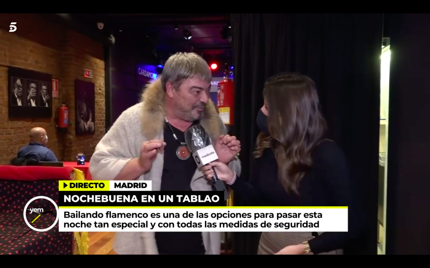 Tele 5 en Cardamomo Flamenco Madrid con Antonio Canales